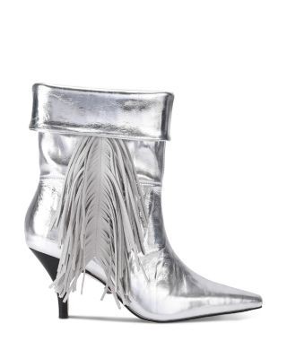 Kurt Geiger London Women's Piccadilly Slouch Fringed Leather Boots