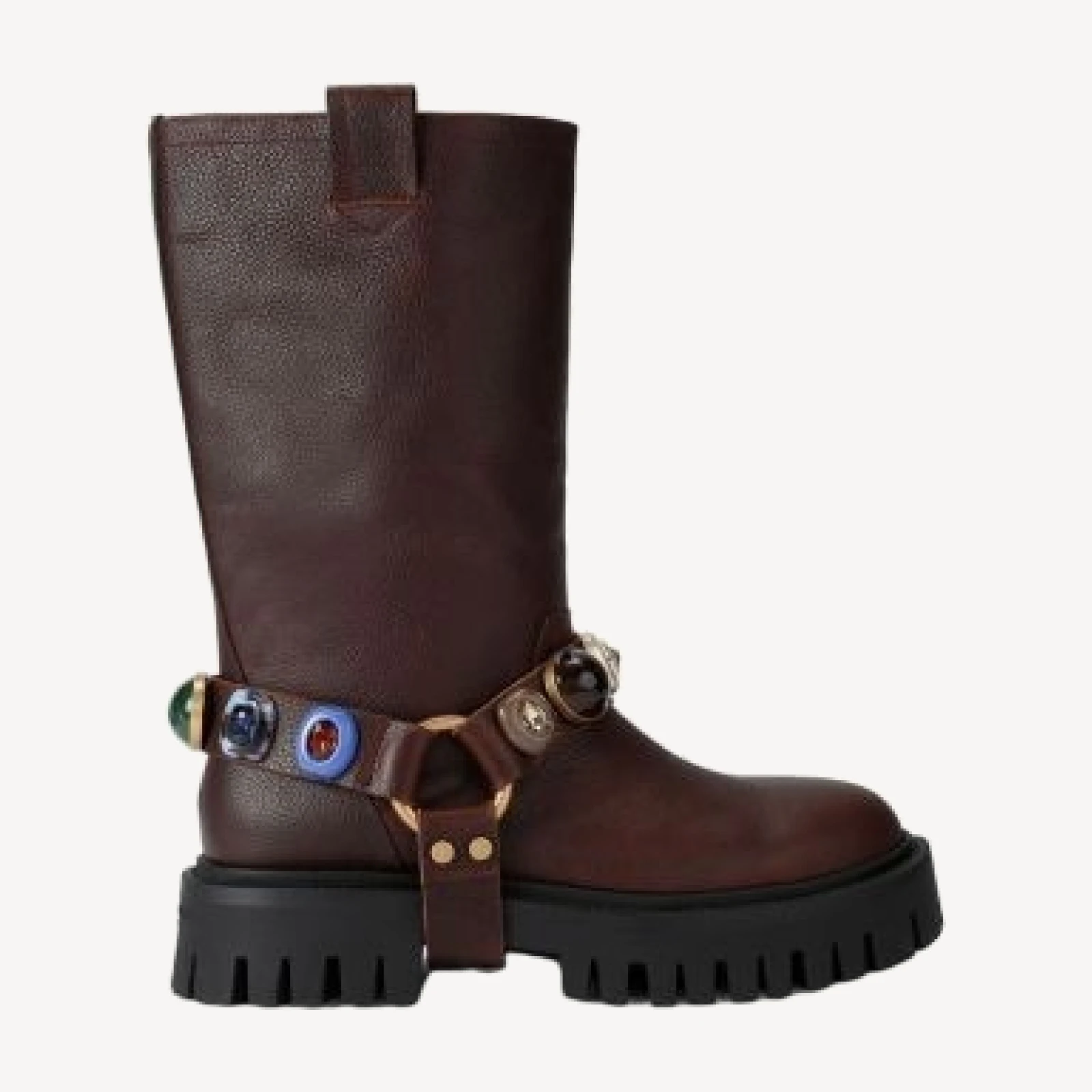Kurt Geiger London Women's Loulou Leather Harness Biker Boots