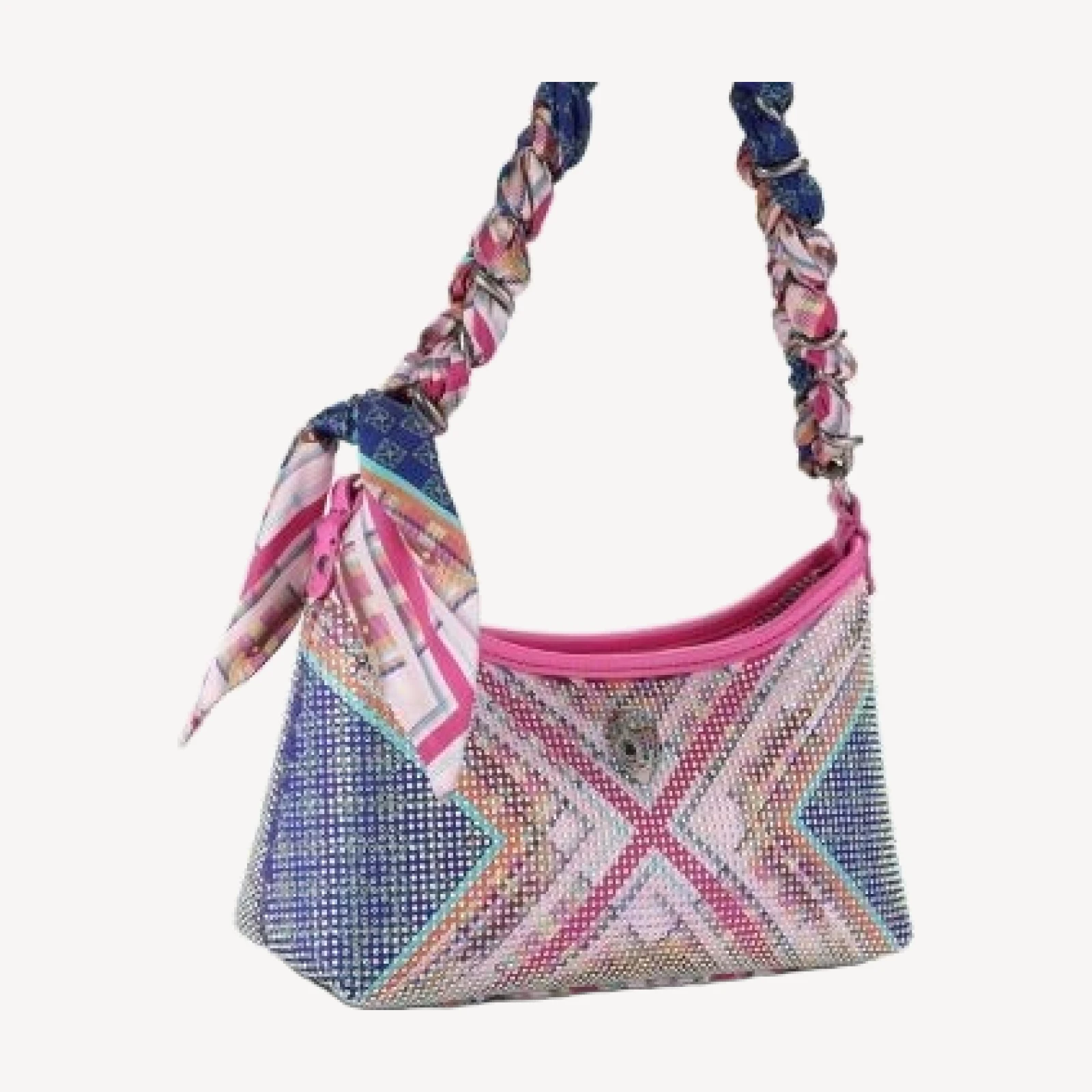 Kurt Geiger London Kurt Small Crystal Studded Scarf Sling Shoulder Bag