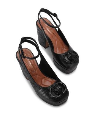 Kurt Geiger London Women's Chelsea Croc Embossed Leather Slingback Pumps