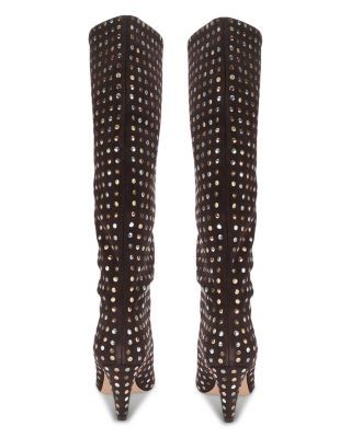 Kurt Geiger London Women's Lambeth Studded Suede Knee High Boots