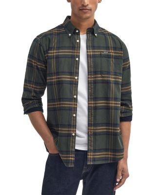 Barbour Portdown Olive Cotton Check Shirt