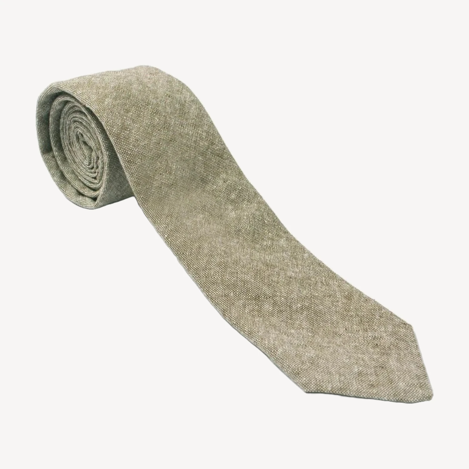 Olive Linen Chambray Tie