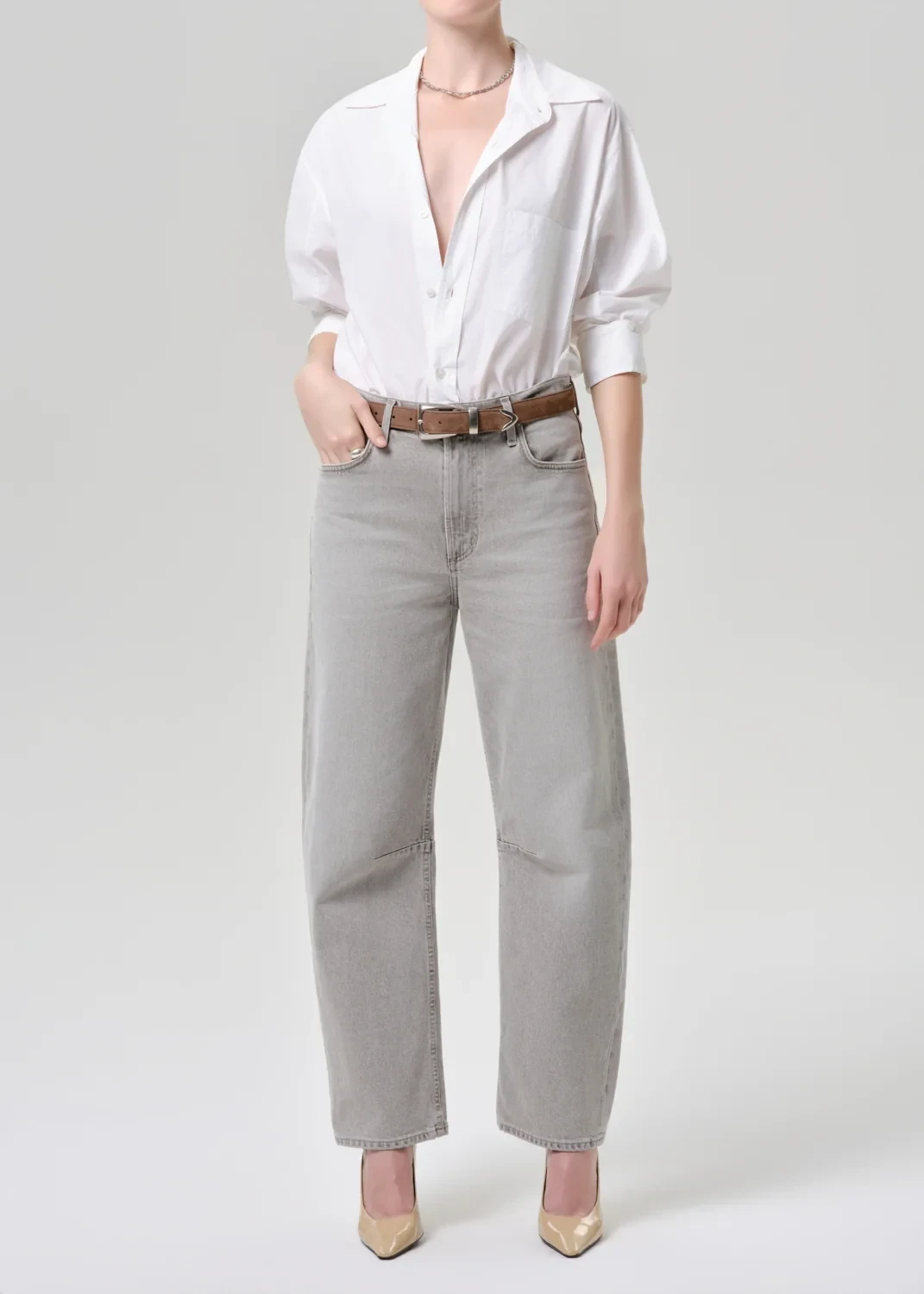 Miro Long Relaxed Jean in Quartz Grey