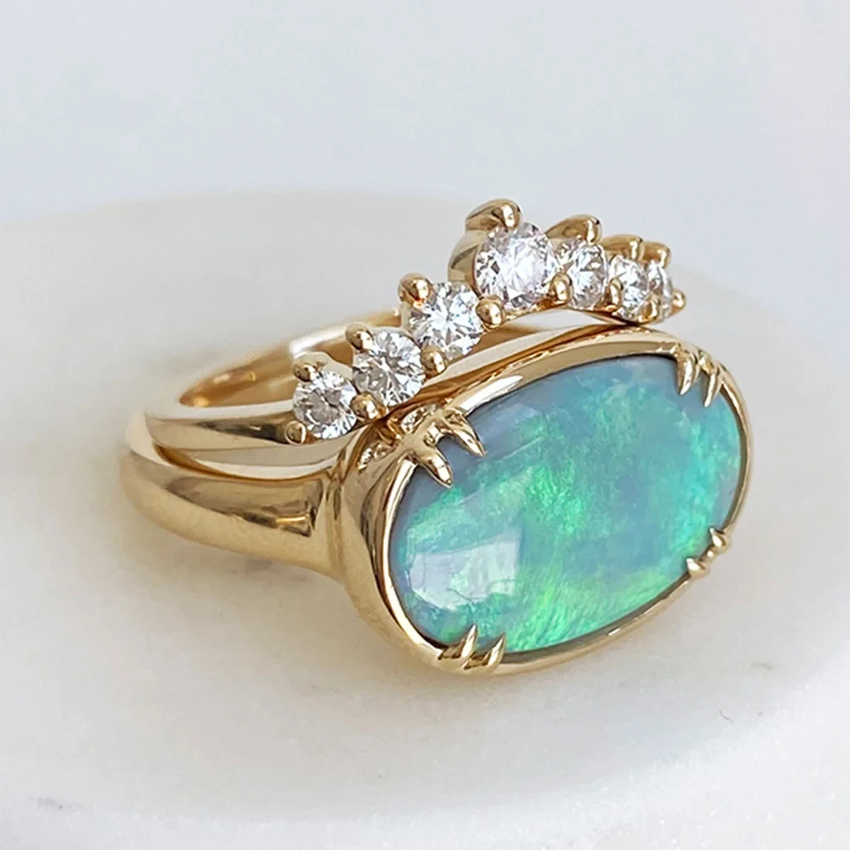 Custom Opal Ring - Yellow Gold & Opal