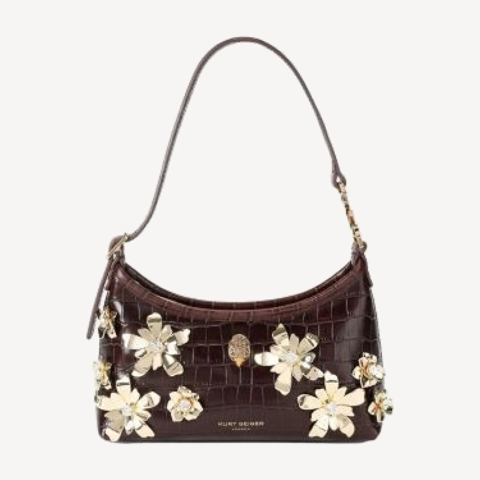 Kurt Geiger London Kurt Medium Flower Detail Embossed Leather Sling Bag
