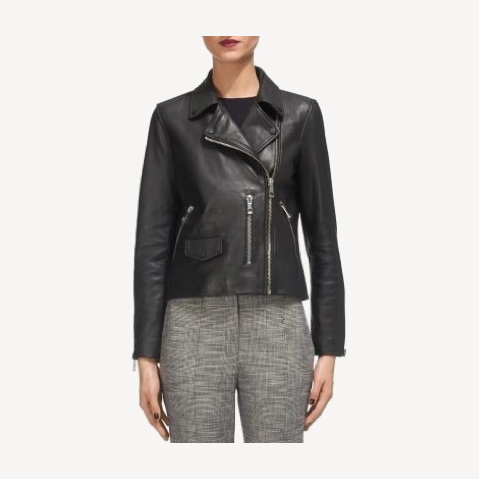 Whistles Agnes Leather Moto Jacket