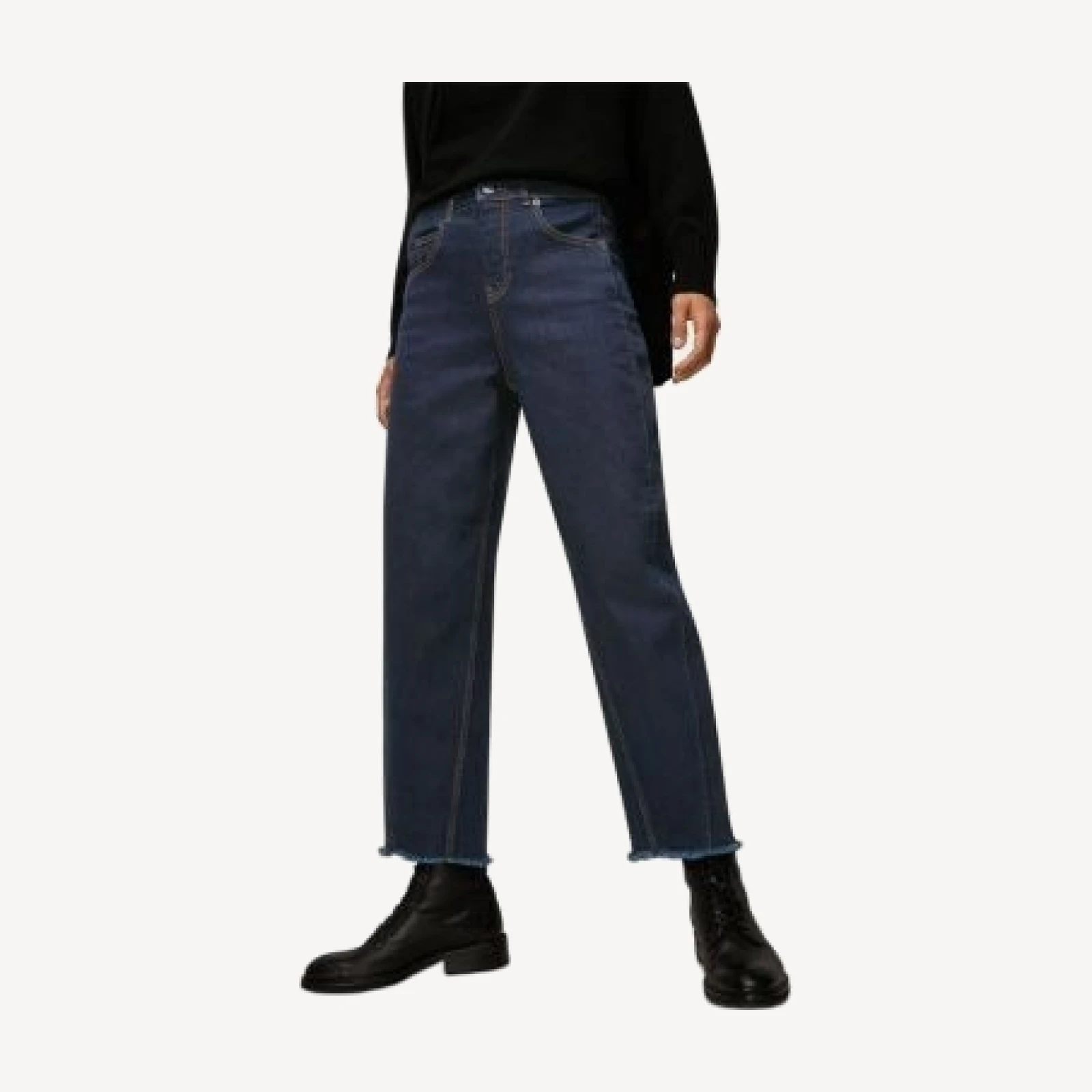 Whistles Stretch Barrel Jeans in Dark Denim