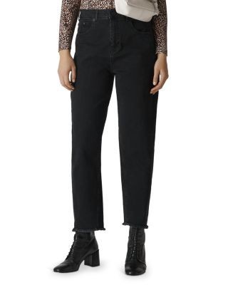 Whistles High Rise Barrel Leg Jeans in Black