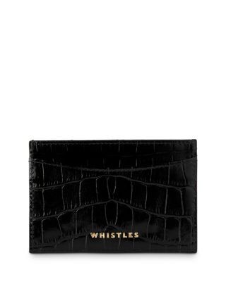 Whistles Croc Embossed Leather Card Holder
