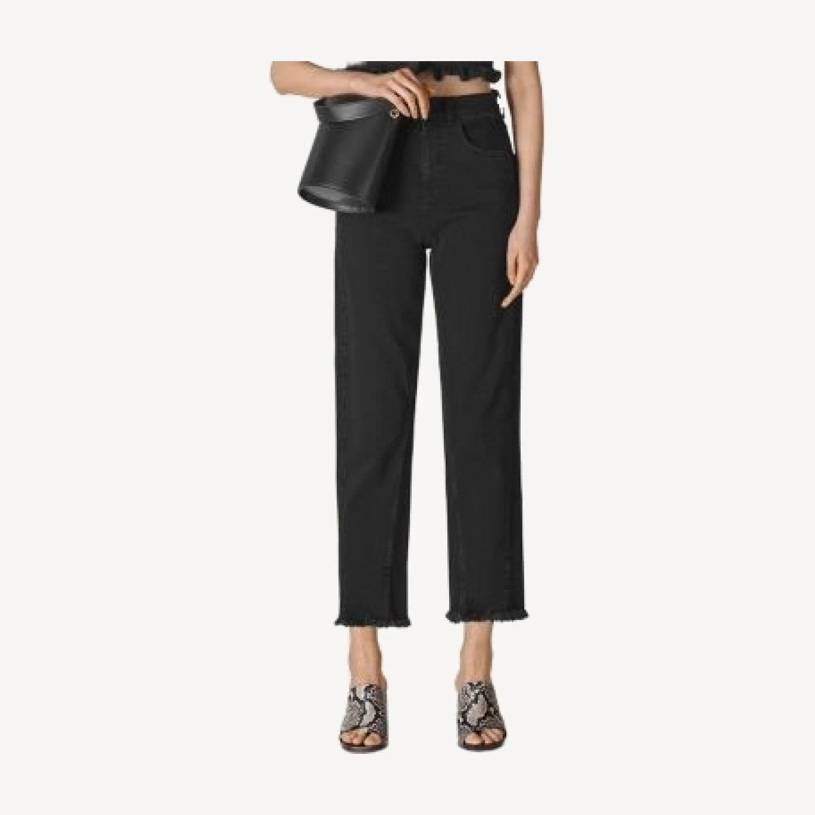 Whistles High-Waist Barrel-Leg Cotton Jeans