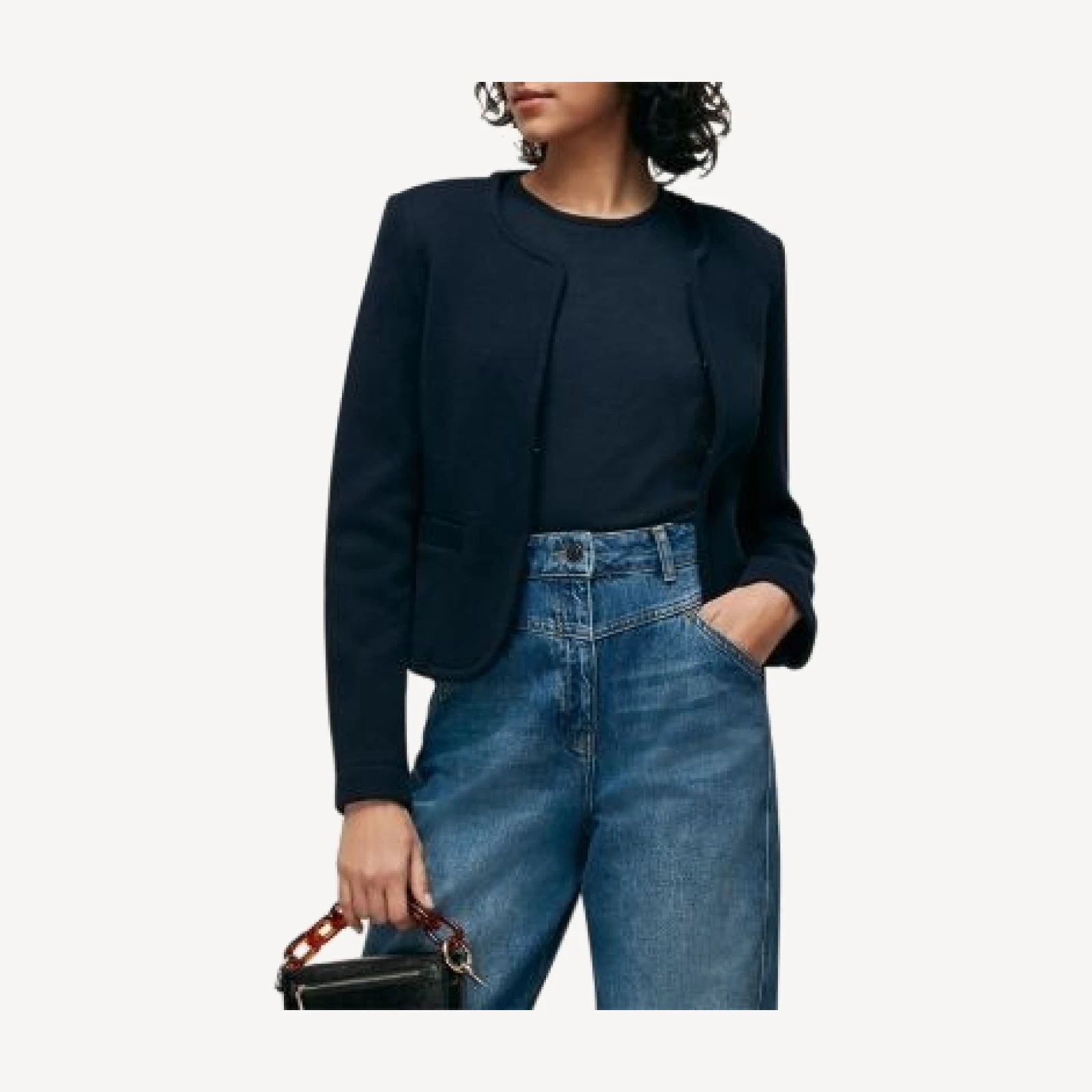 Whistles Collarless Jersey Jacket