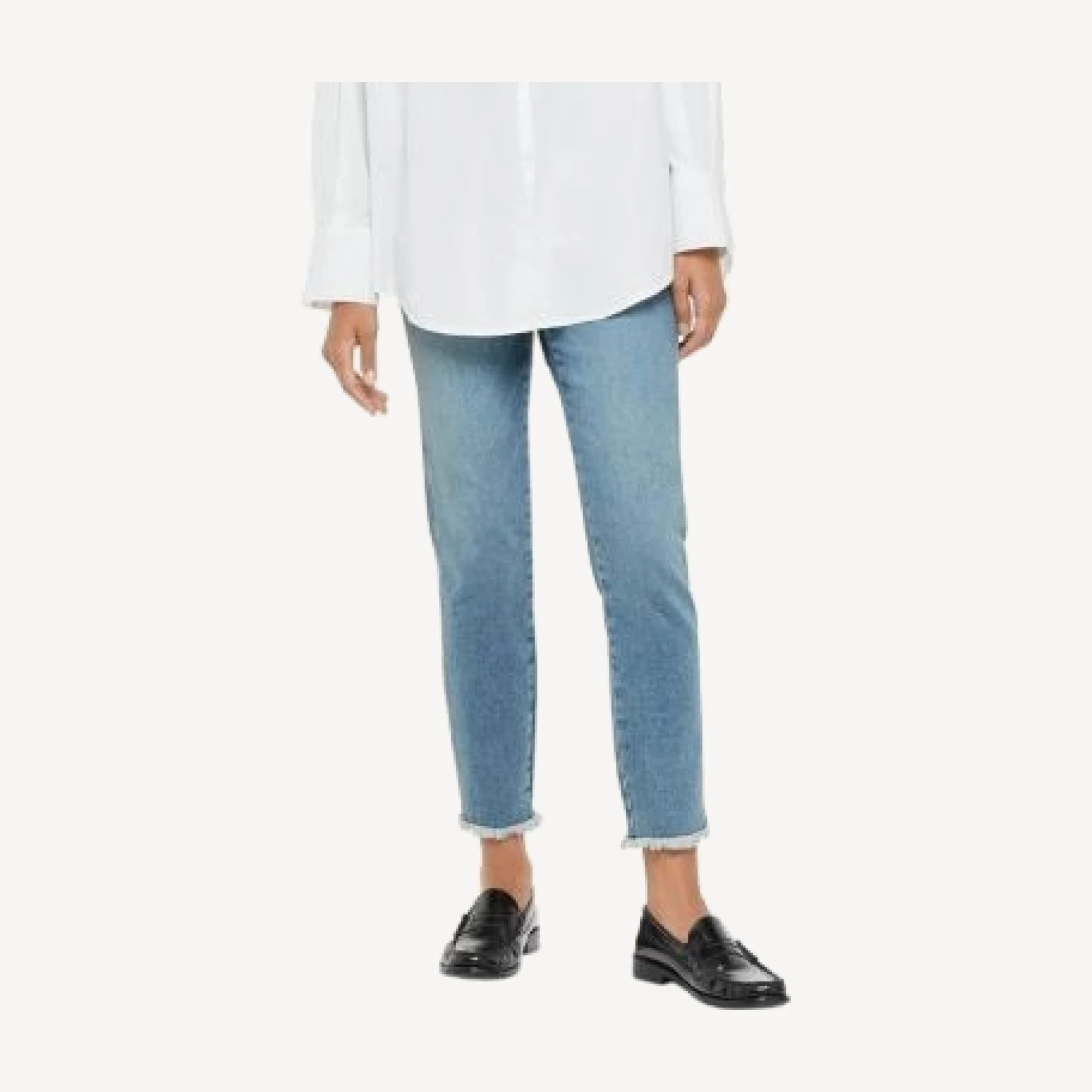 Whistles Frayed Hem Straight Jeans in Blue