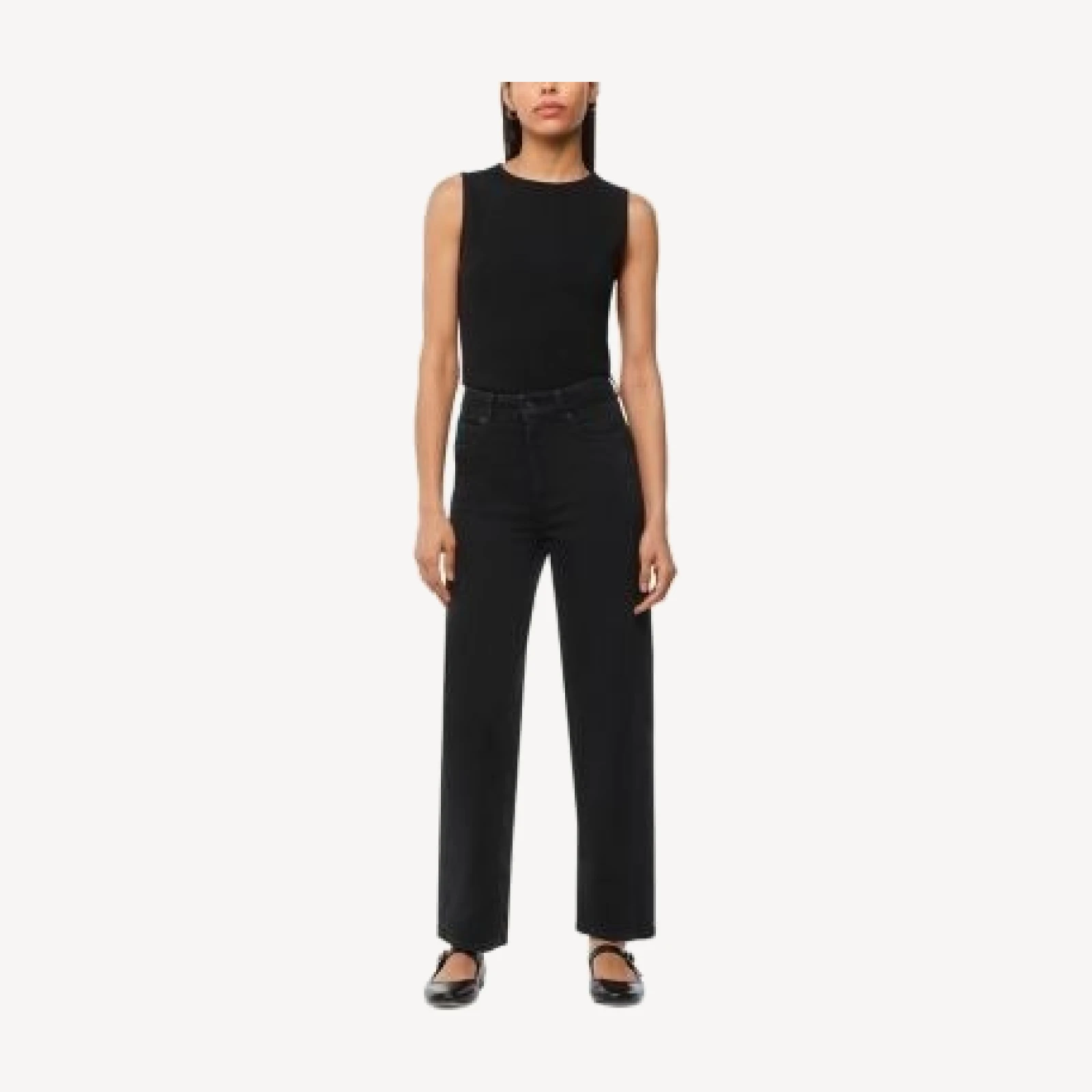 Whistles High Waist Barrel Jeans in Black