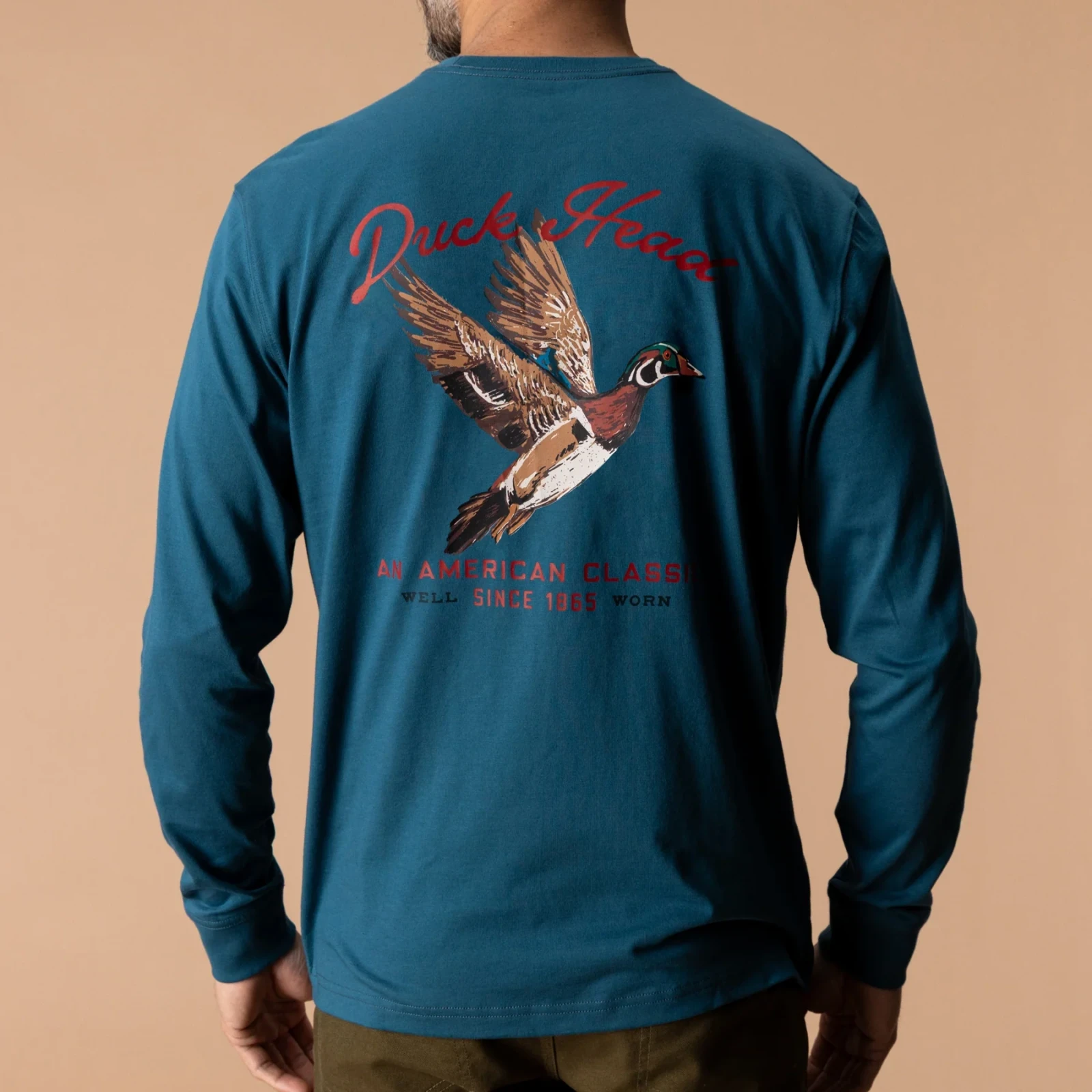 Flying Wood Duck T-Shirt - Stormy Teal
