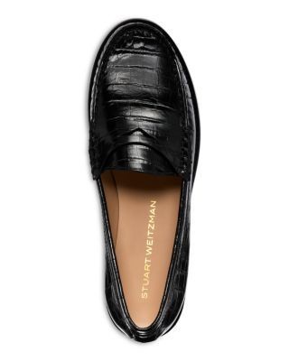 Stuart Weitzman Women's Lottie Embossed Loafers