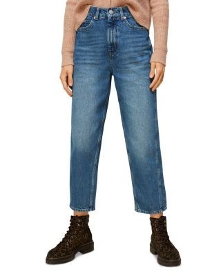 Whistles Authentic Washed High Waist Barrel Leg Jeans in Denim