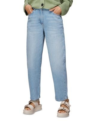 Whistles Elasticized Waist Straight Jeans in Denim