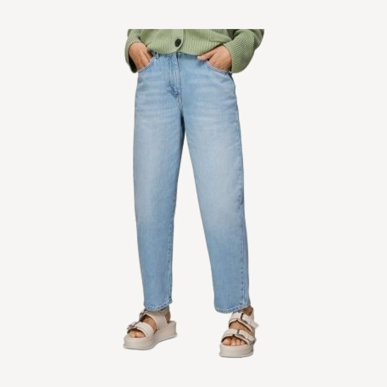 Whistles Elasticized Waist Straight Jeans in Denim