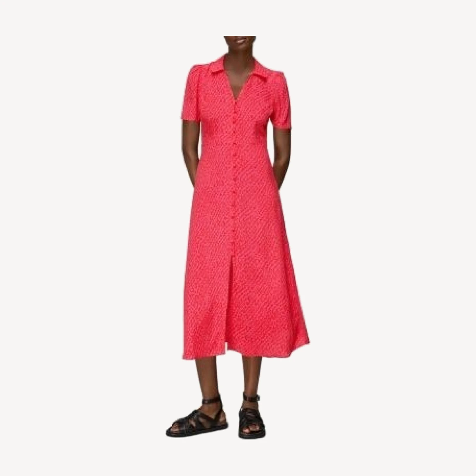 Whistles Rowan Diagonal Textured Midi Dress