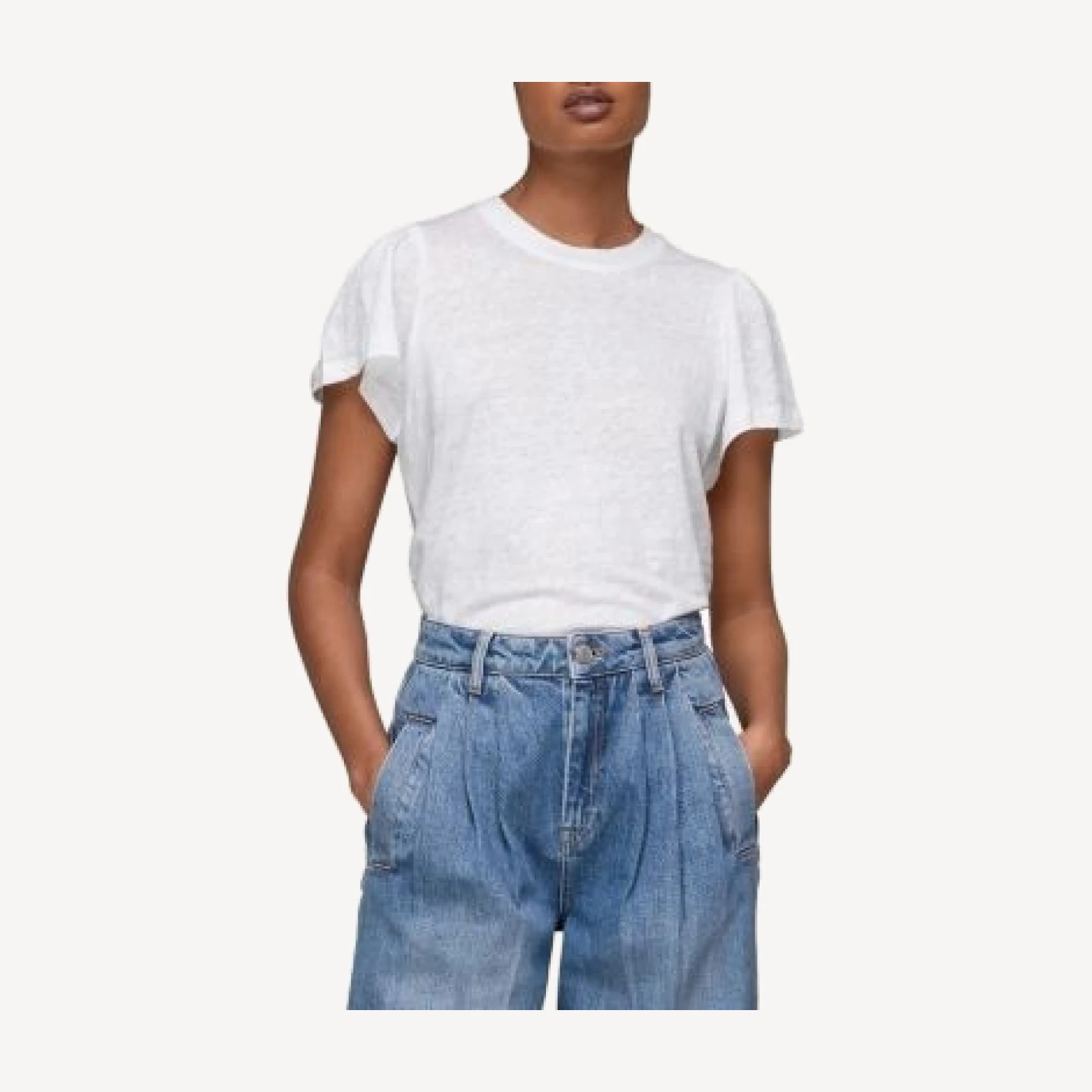 Whistles Puff Sleeve Linen Tee