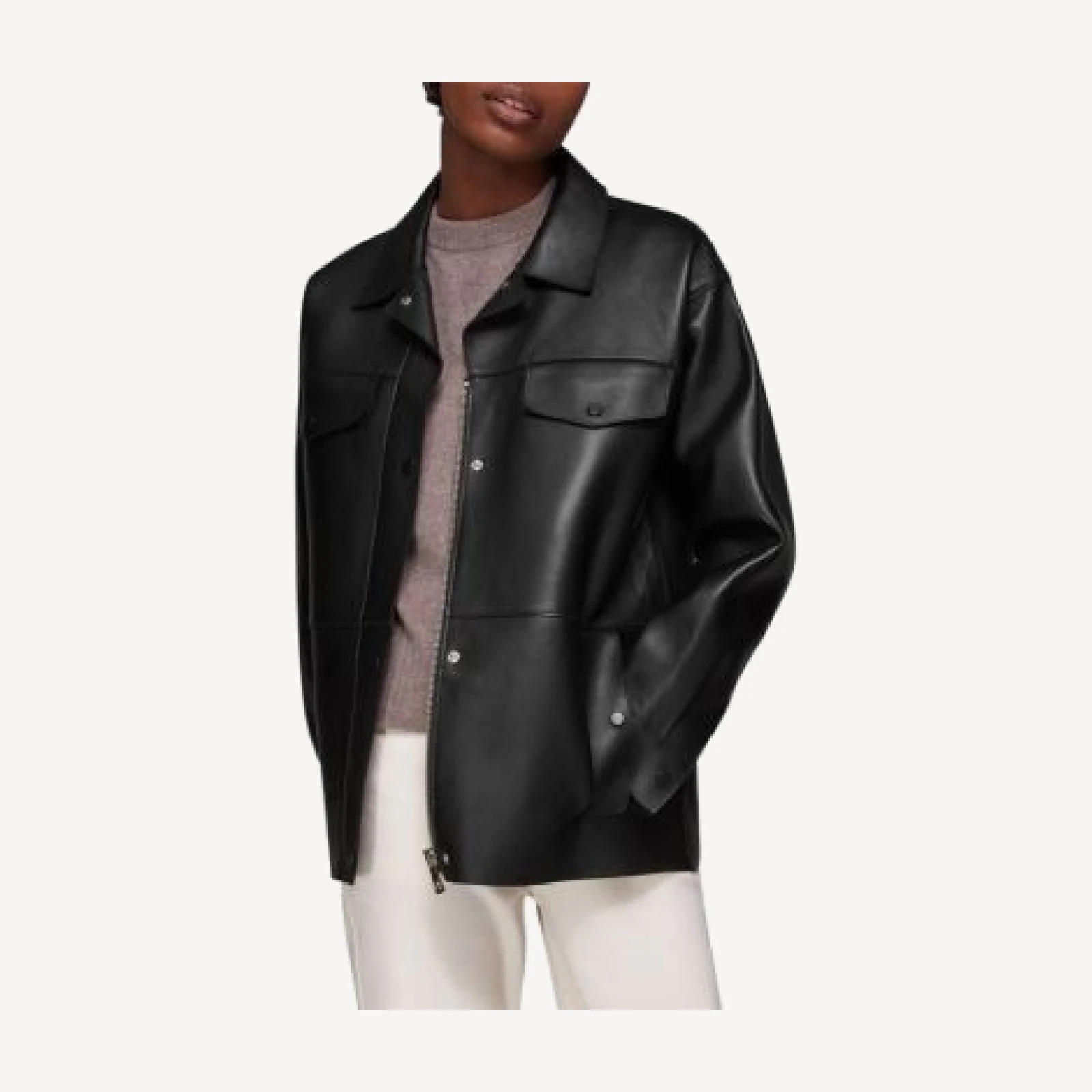 Whistles Clean Bonded Leather Jacket