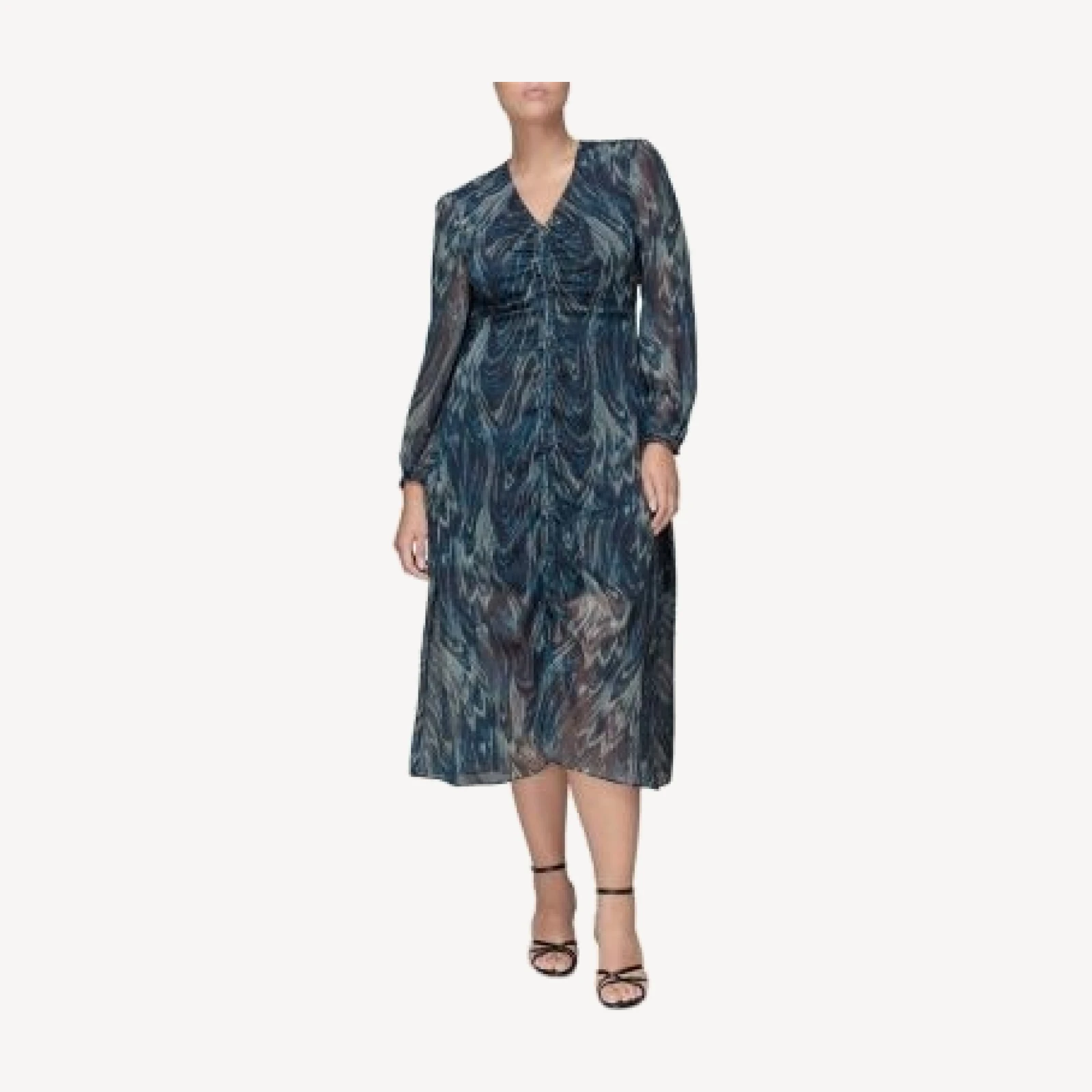 Whistles Wave Print Ruched Dress