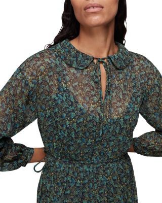 Whistles Stitch Floral Print Midi Dress