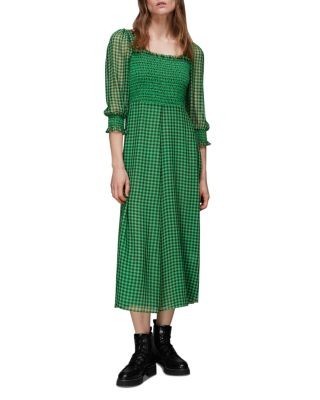 Whistles Lottie Gingham Shirred Dress