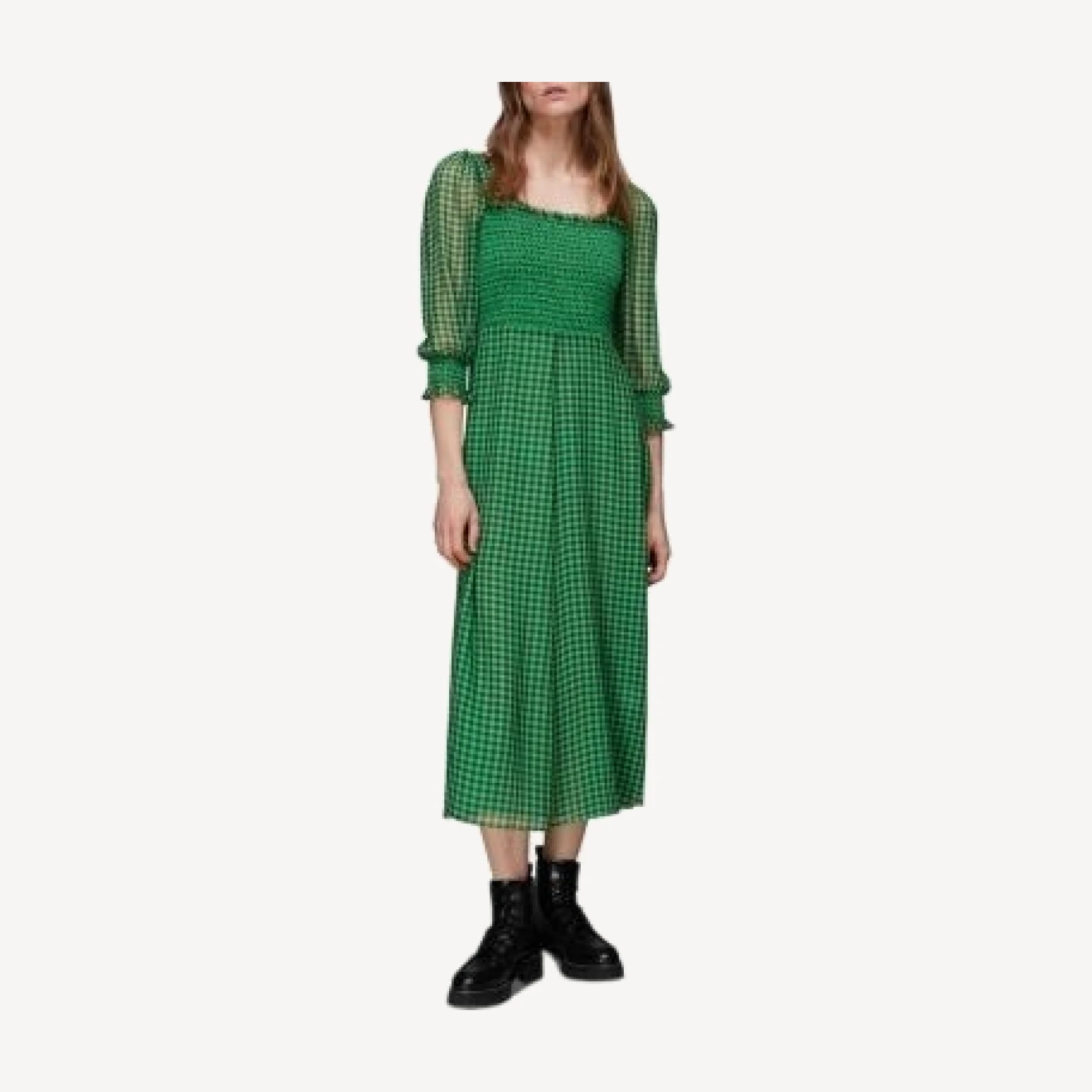 Whistles Lottie Gingham Shirred Dress