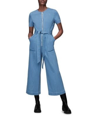Whistles Short Sleeve Denim Jumpsuit