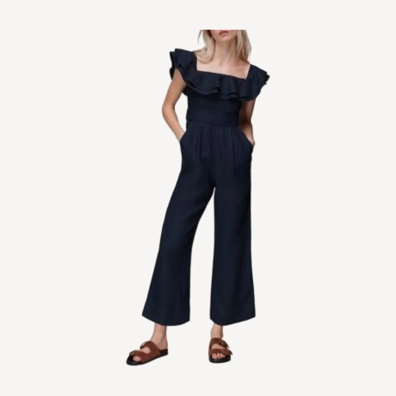 Whistles Tabi Linen Bardot Jumpsuit