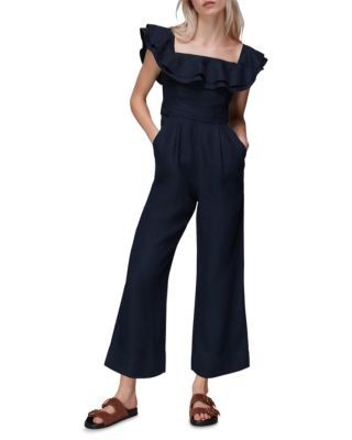 Whistles Tabi Linen Bardot Jumpsuit