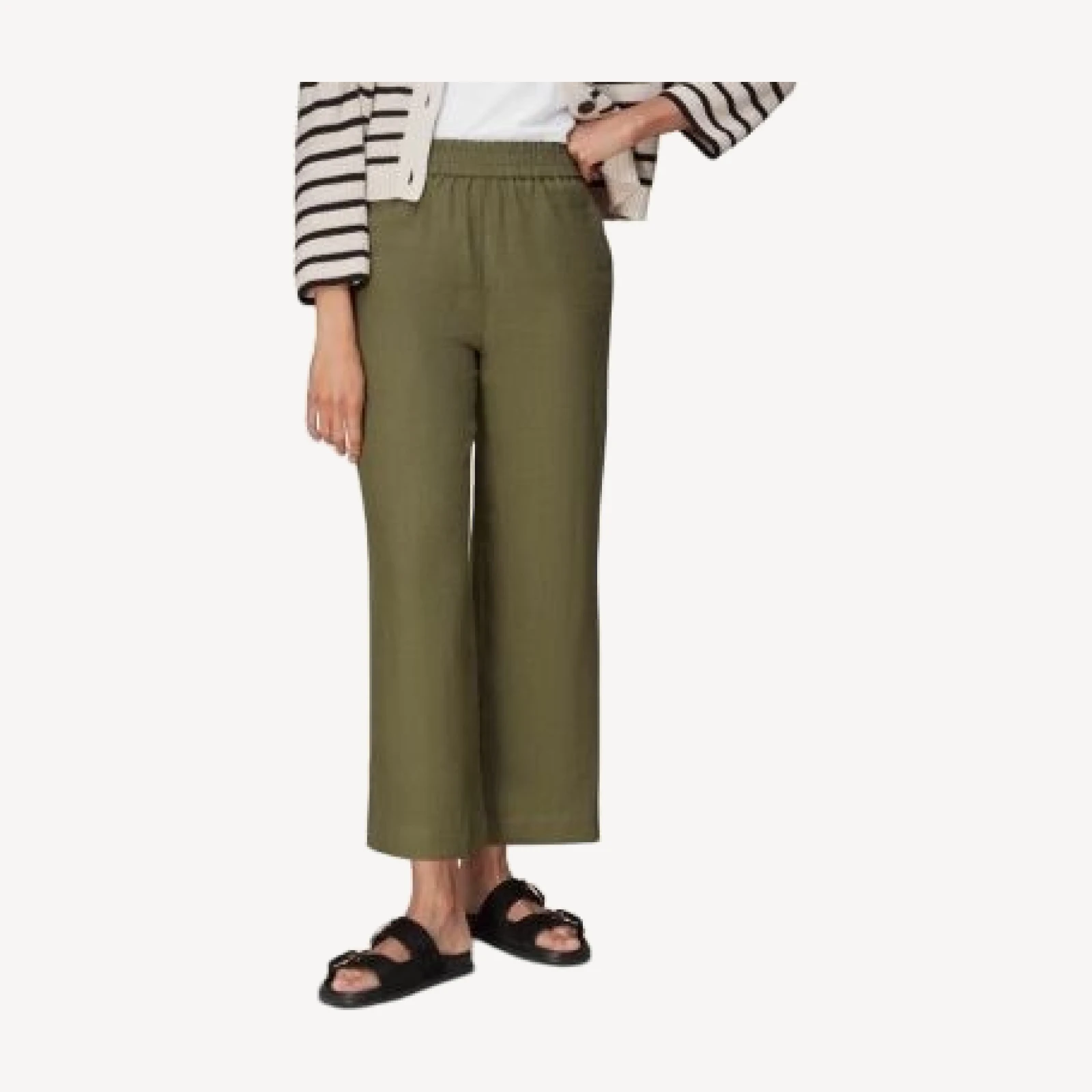 Whistles Linen Pull On Straight Leg Pants