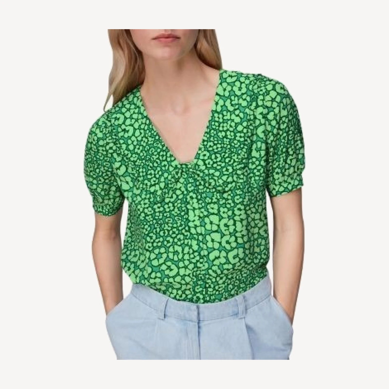 Whistles Petal Animal Short Sleeve Top