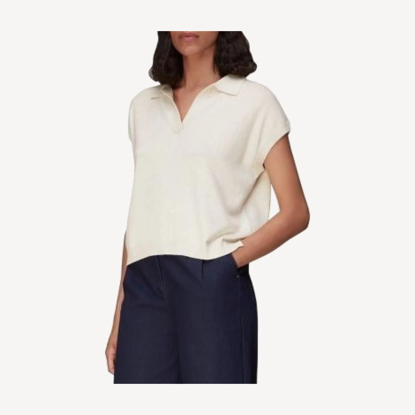 Whistles Lyla Short Sleeve Polo Shirt