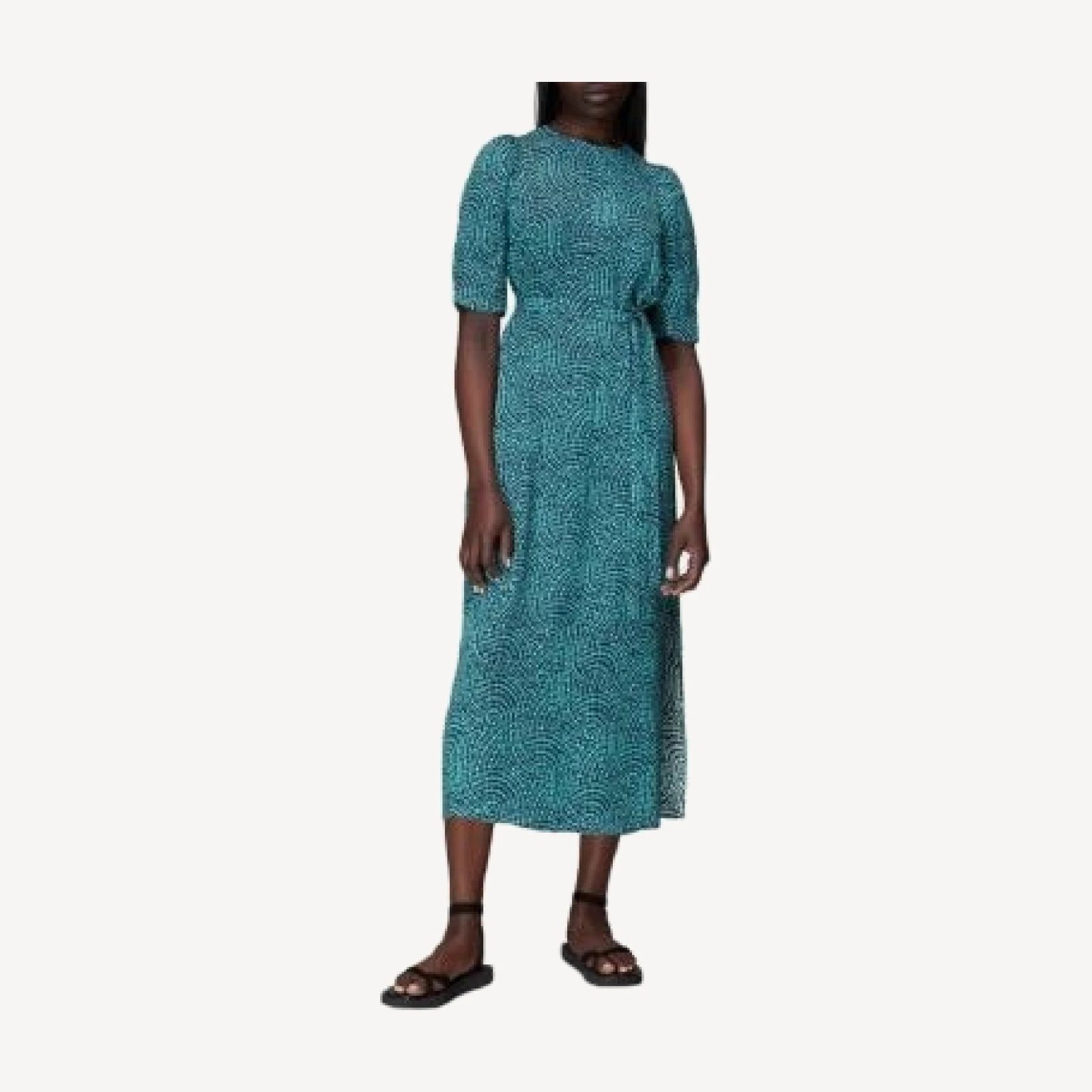 Whistles Daisy Waves Cutout Midi Dress