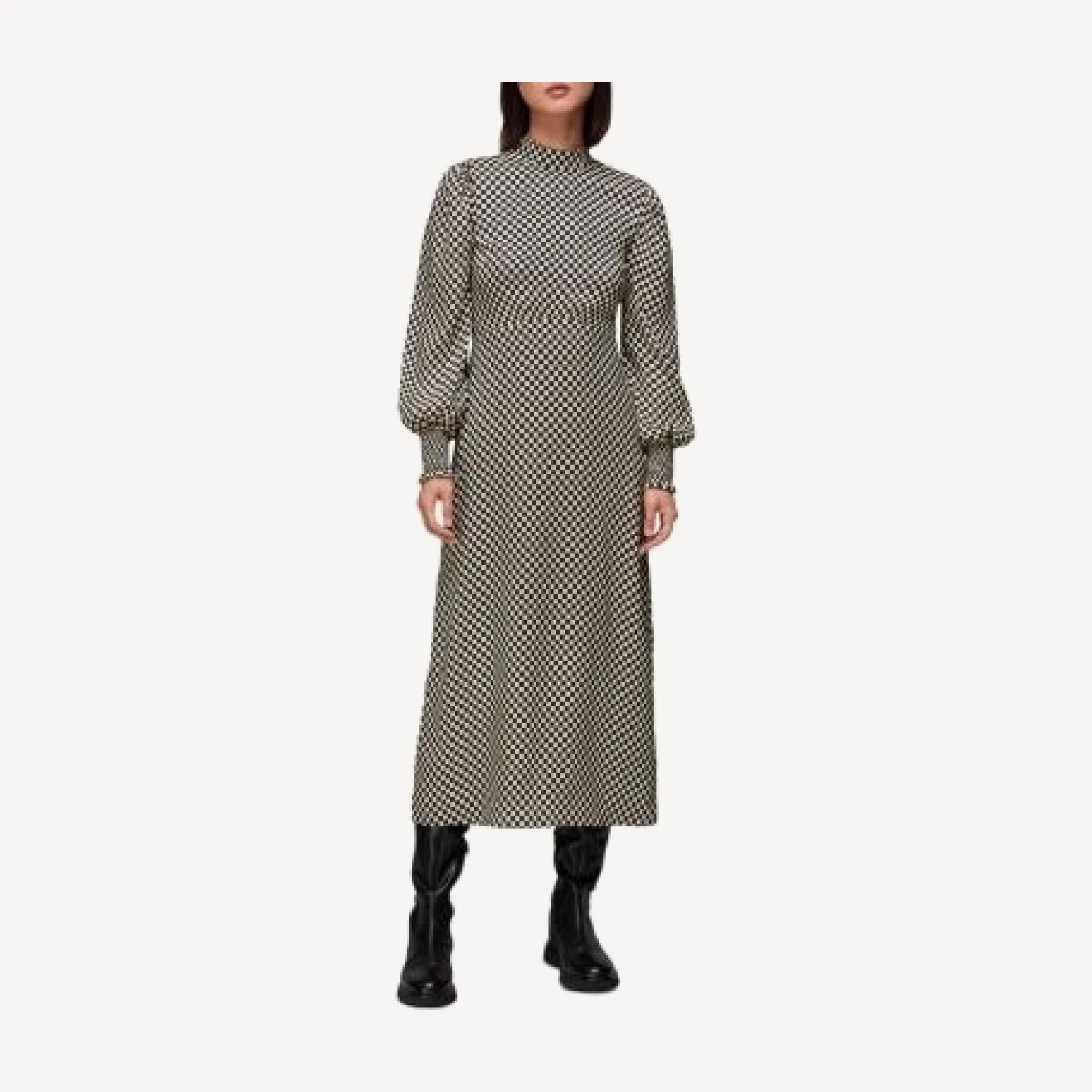 Whistles Darcie Checkerboard Print Midi Dress