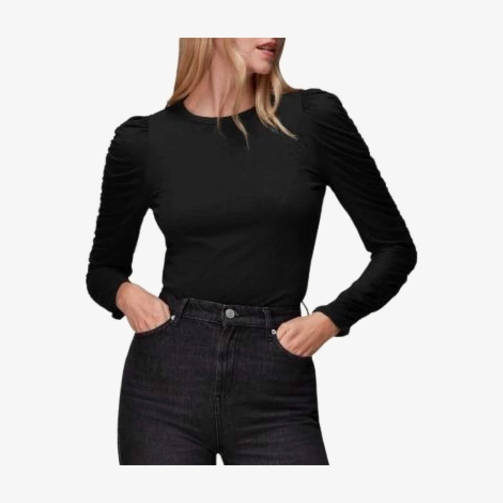 Whistles Ruched Sleeve Top