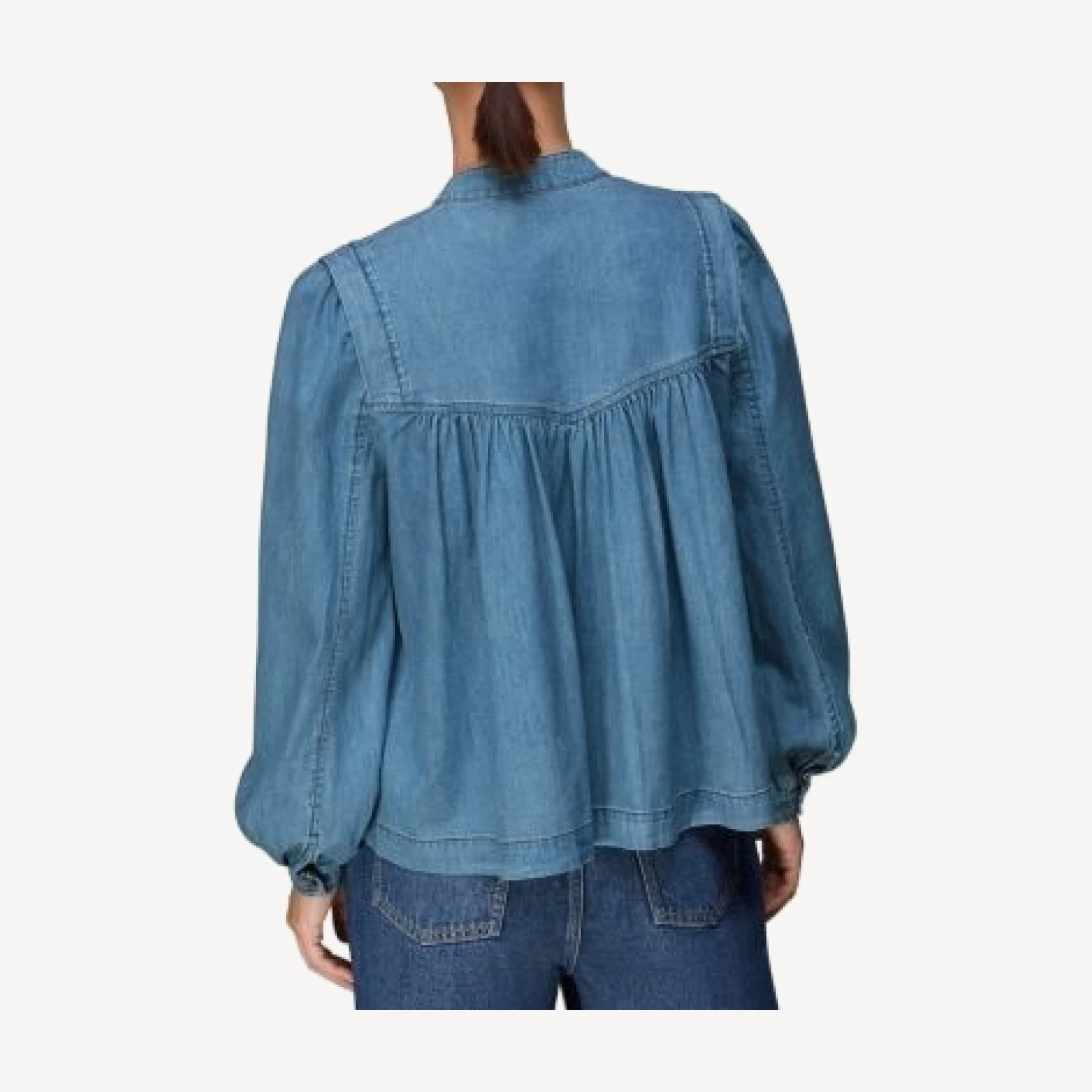 Whistles Mollie Chambray Denim Blouse