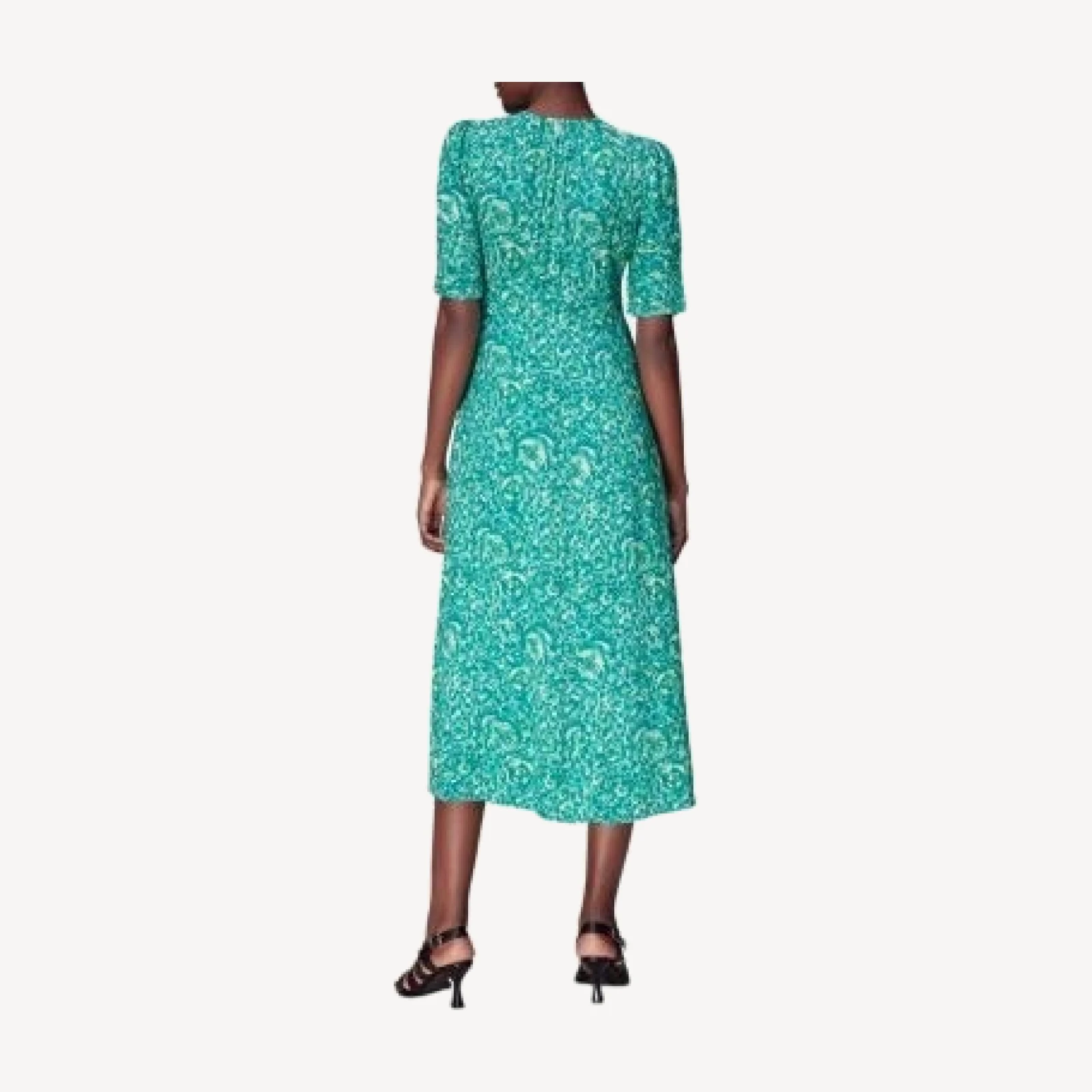 Whistles Clouded Floral Print Tie Midi Dress