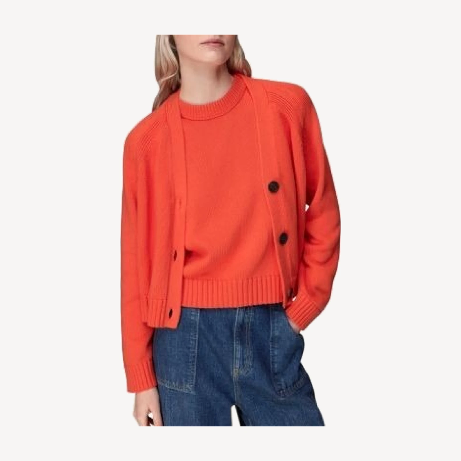 Whistles Karine Ribbed Detail Cardigan