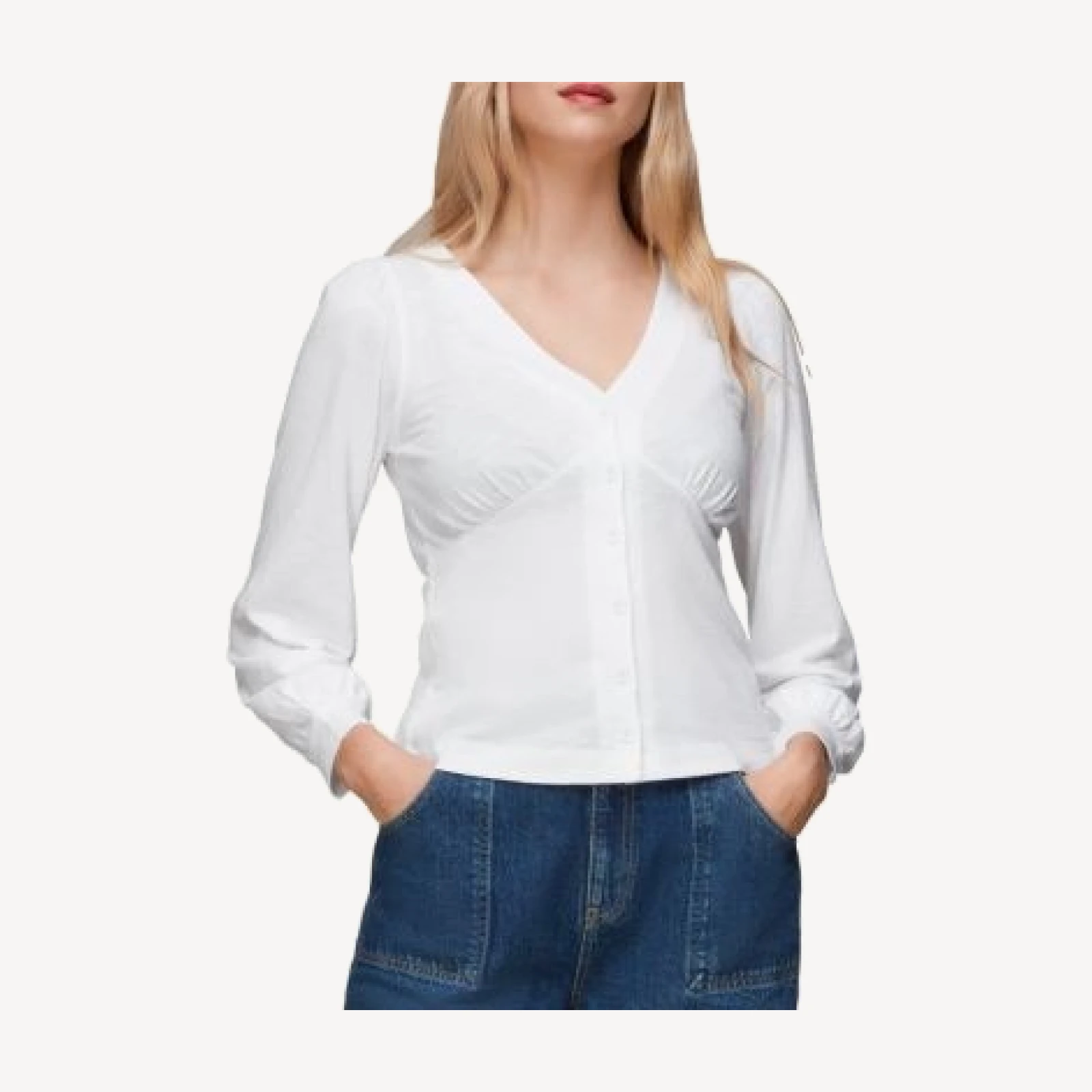 Whistles Amber Button Front Top