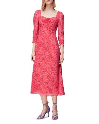 Whistles Diagonal Leopard Midi Dress