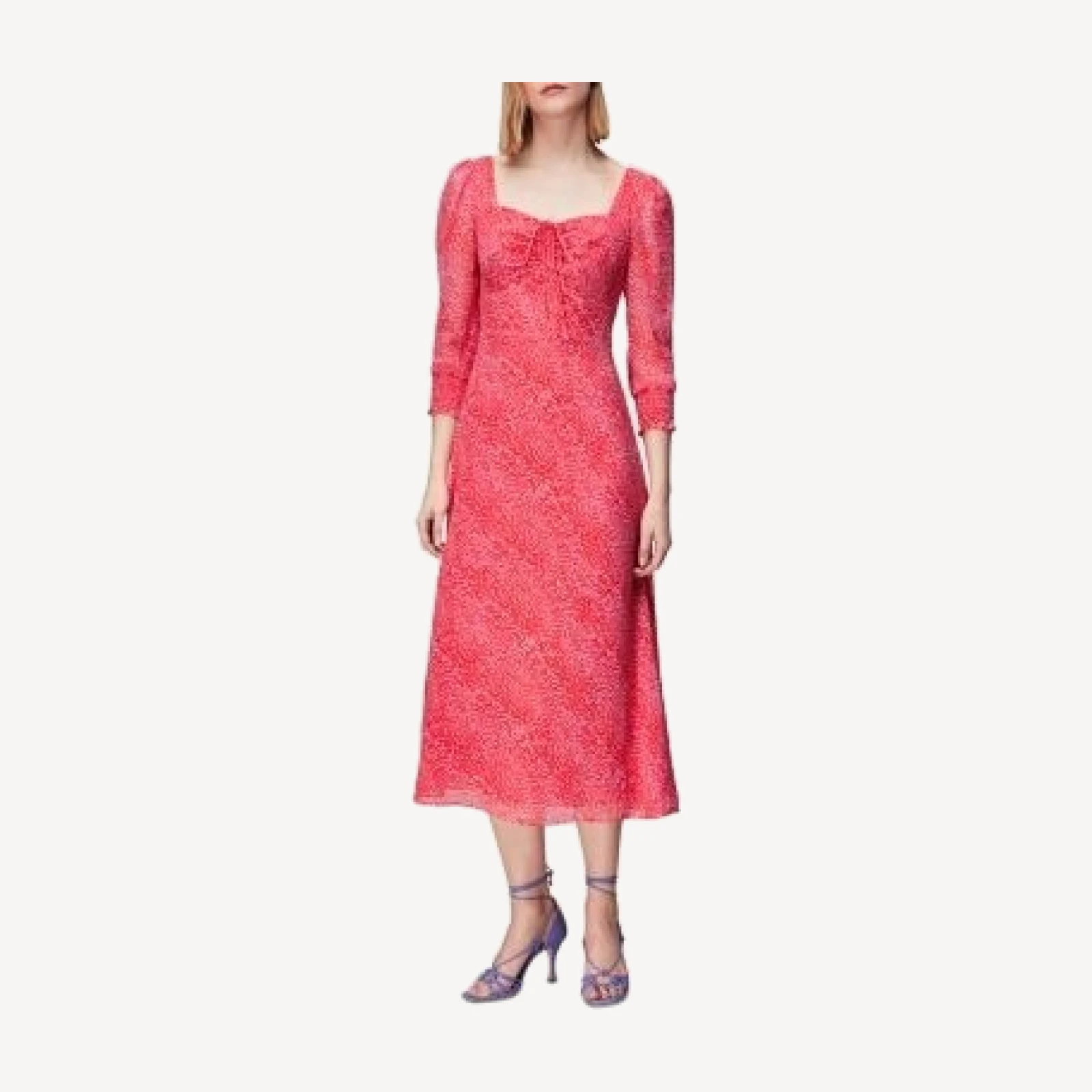 Whistles Diagonal Leopard Midi Dress