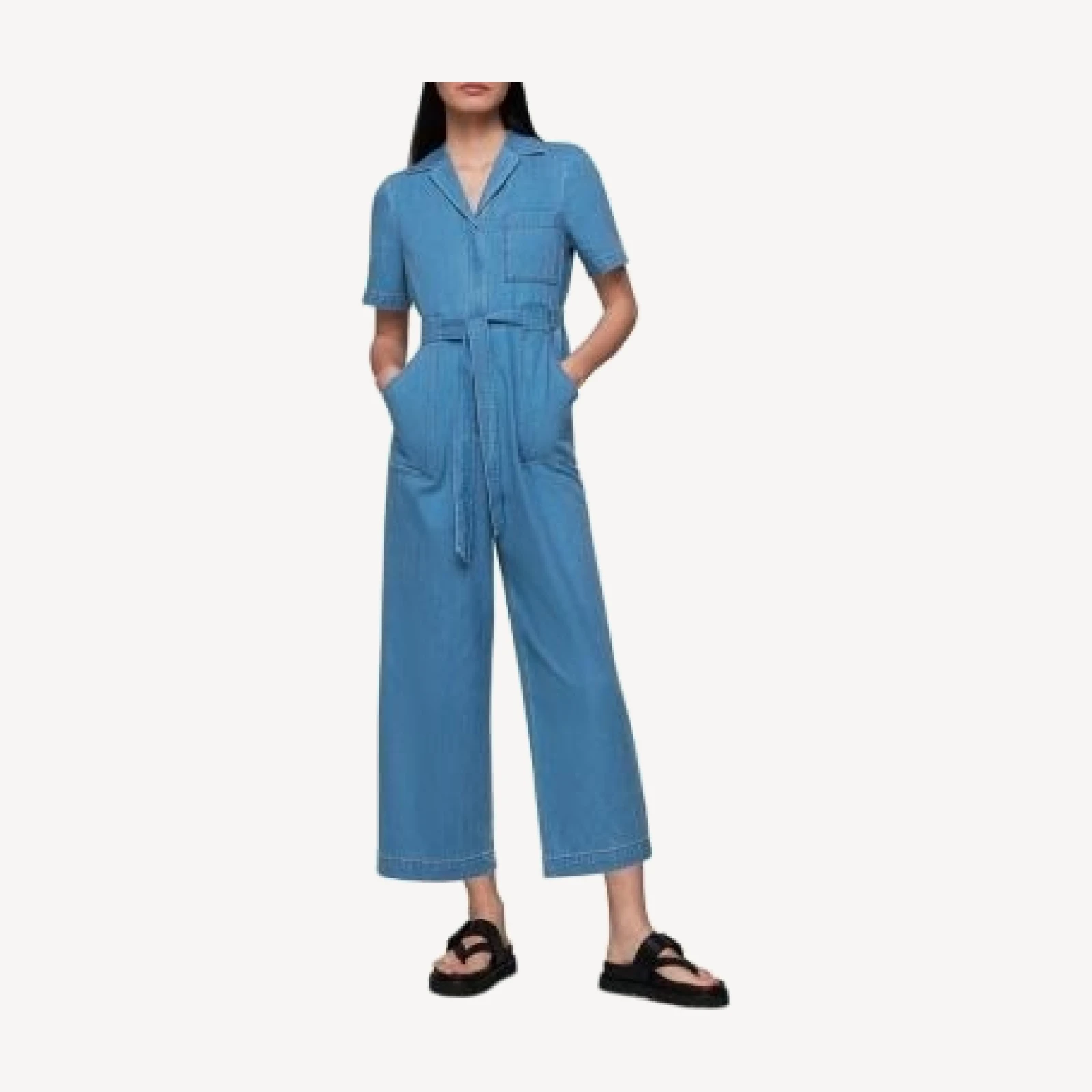 Whistles Denim Belted Jumpsuit