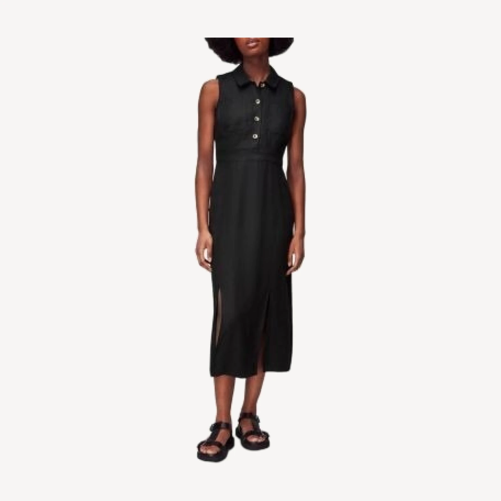 Whistles Molly Linen Midi Dress