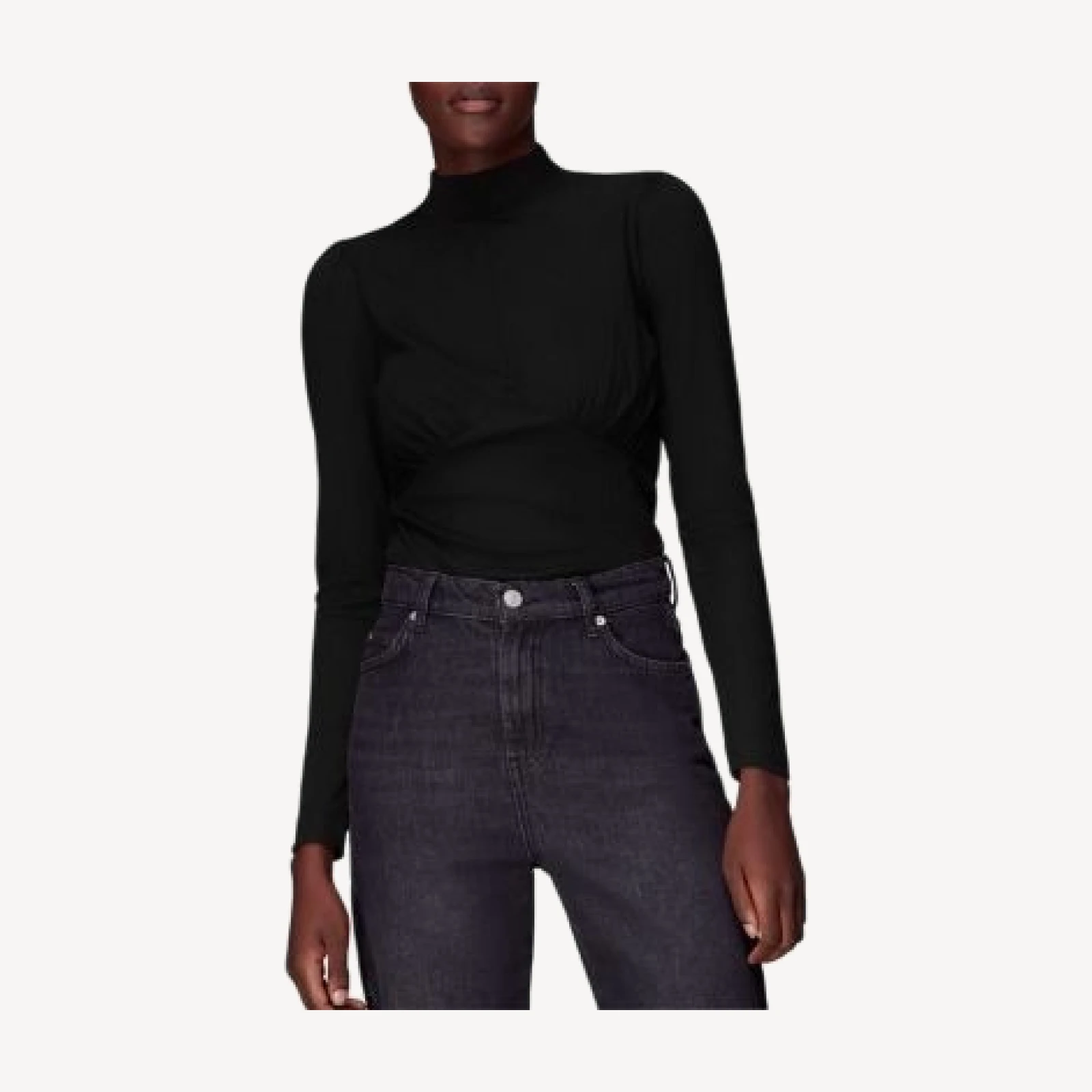 Whistles Ribbed Gathered Top