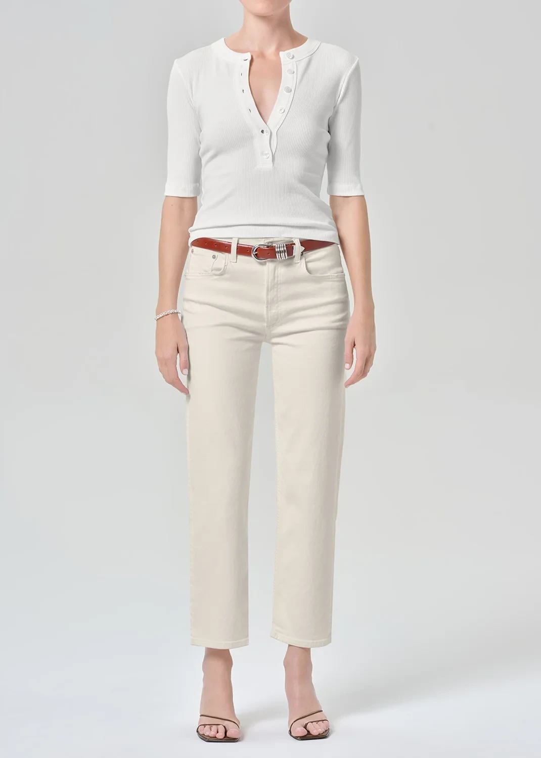 Palma Straight Clean Hem in Almond