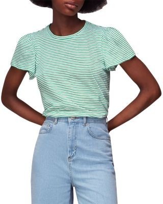 Whistles Cotton Frill Sleeve Tee
